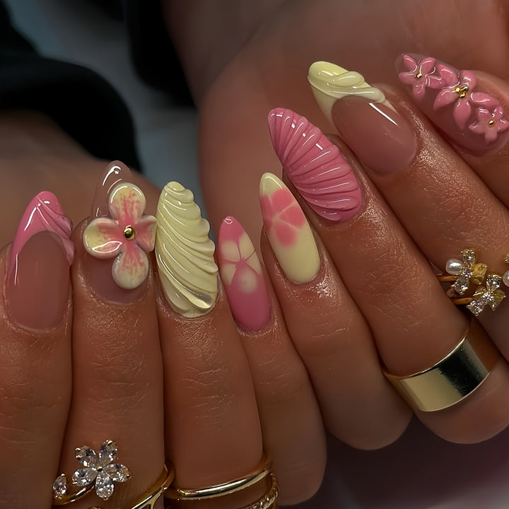 Artistic 3D Floral Nail Art Bowlift