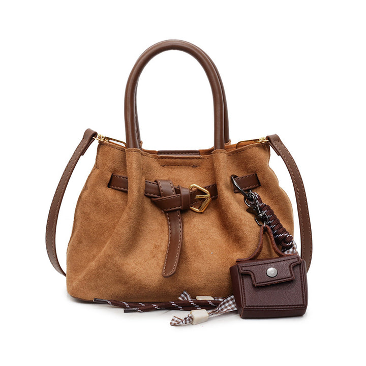 Elegant Suede Handheld Bag Bowlift