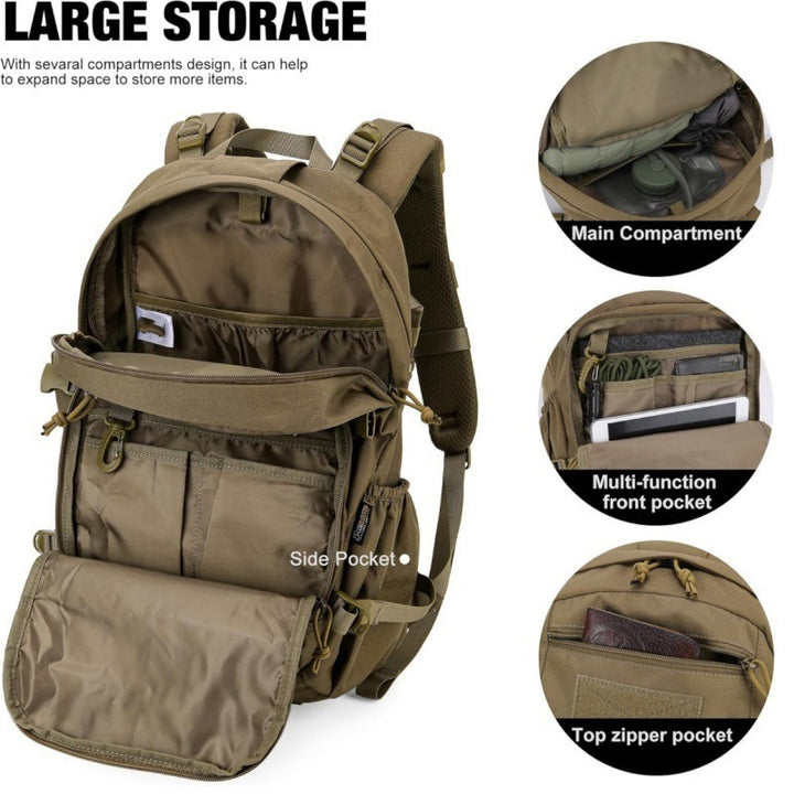Tactical Everyday Backpack with Modular Compartment System Bowlift