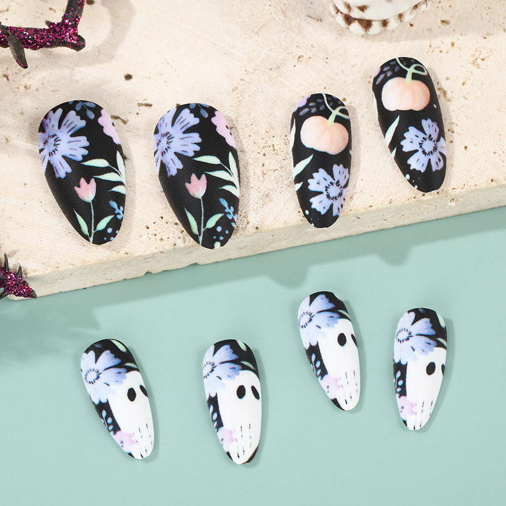 Artificial Nail Set with Creative Halloween Designs Bowlift