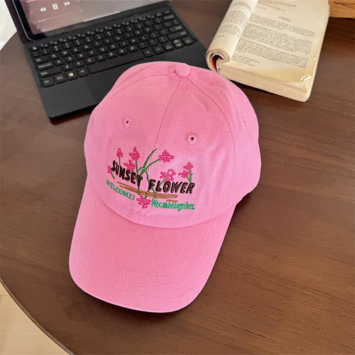 Women's Embroidered Floral Baseball Cap Bowlift