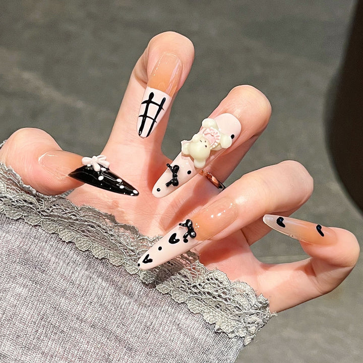 Creative 3D Character-Themed Press-On Nail Art Bowlift