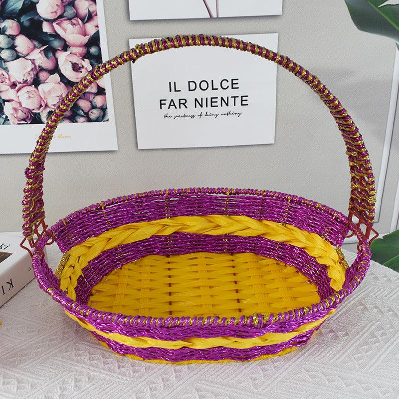 Colorful Decorative Woven Basket Bowlift