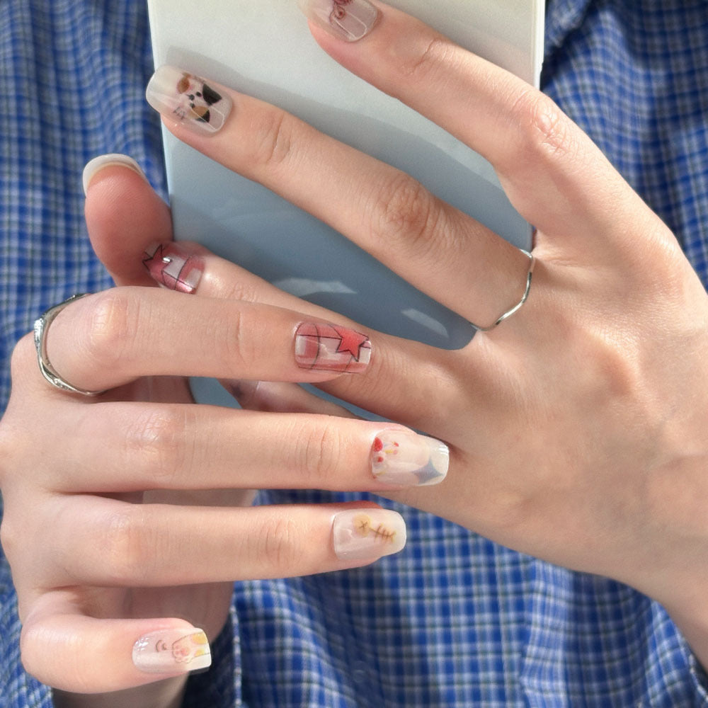 Creative Illustrative Press-On Nail Set Bowlift