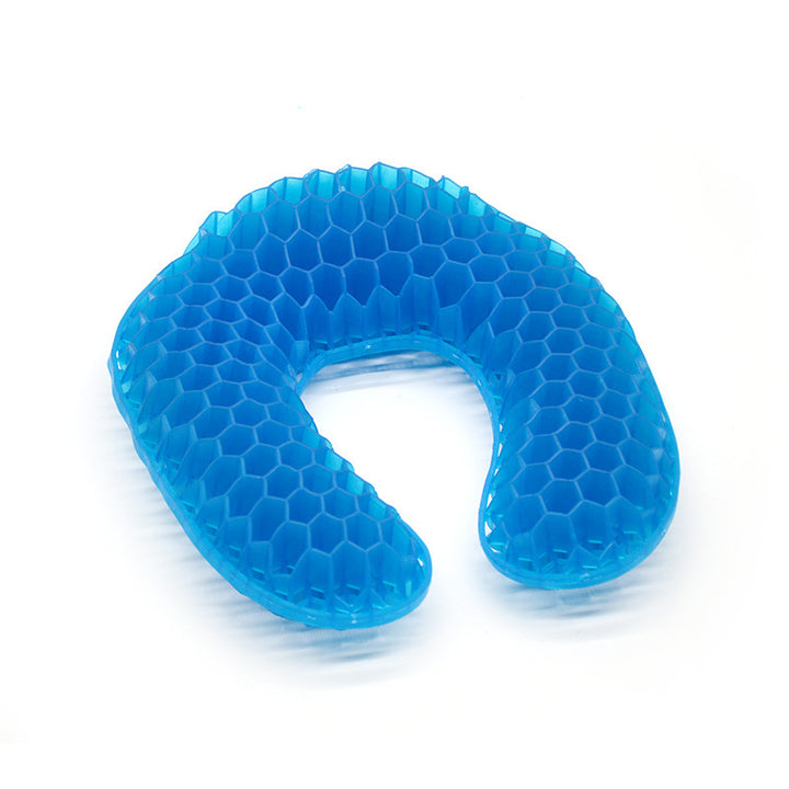 Unisex ergonomic U-shaped gel neck pillow with honeycomb structure Bowlift