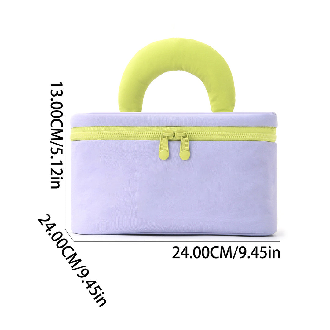 Cosmetic organizer with ergonomic carrying handle Bowlift