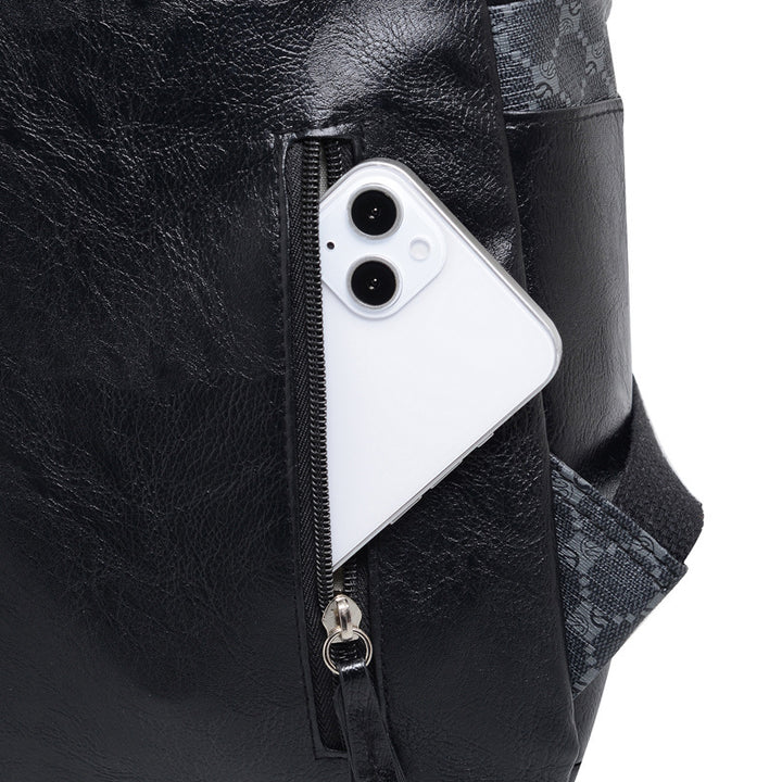 Durable Leather-Accented Daily Backpack Bowlift
