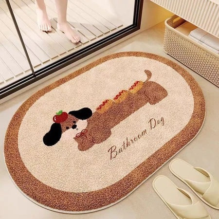 Cartoon-Themed Plush Bath Mat