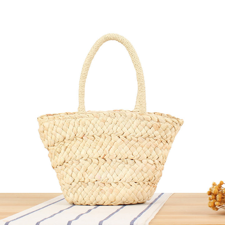 Braided Bast Tote Bag with Unusual Design Bowlift