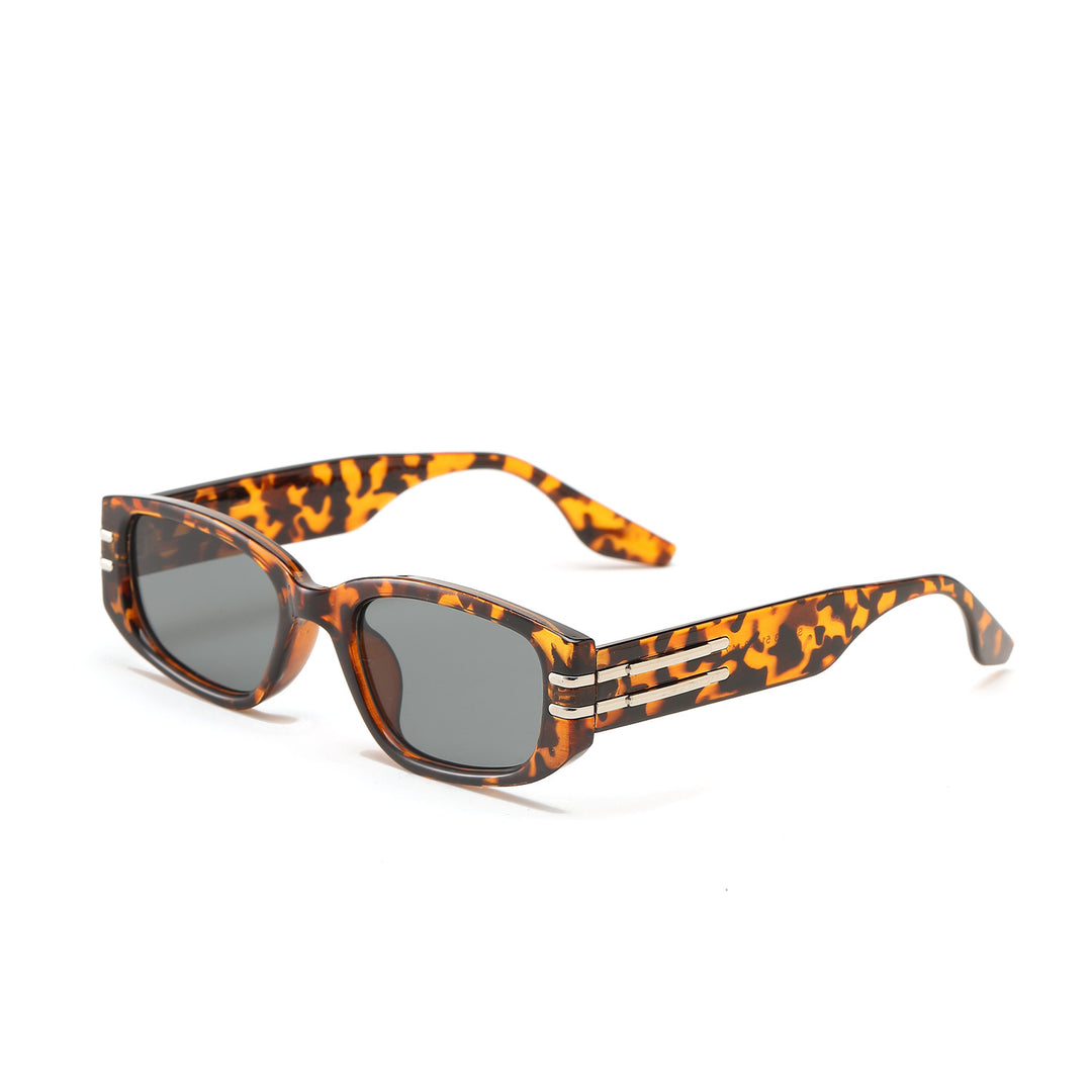 Women's fashionable rectangular sunglasses with elegant metal accents Bowlift