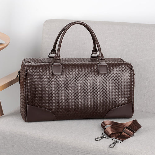 Woven Leather Travel Duffel Bowlift