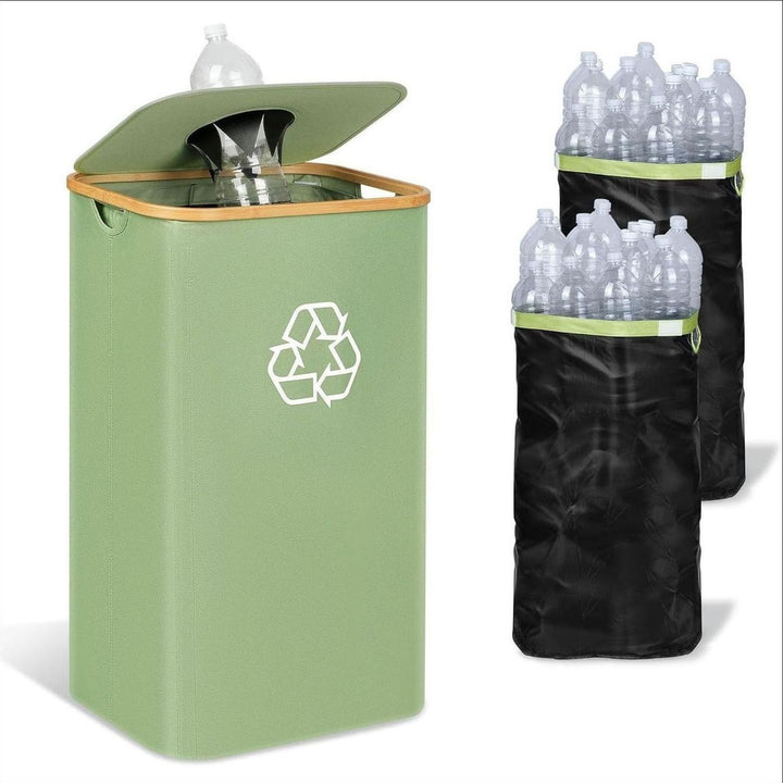 Elegant recycling bin with removable lid and compartments Bowlift