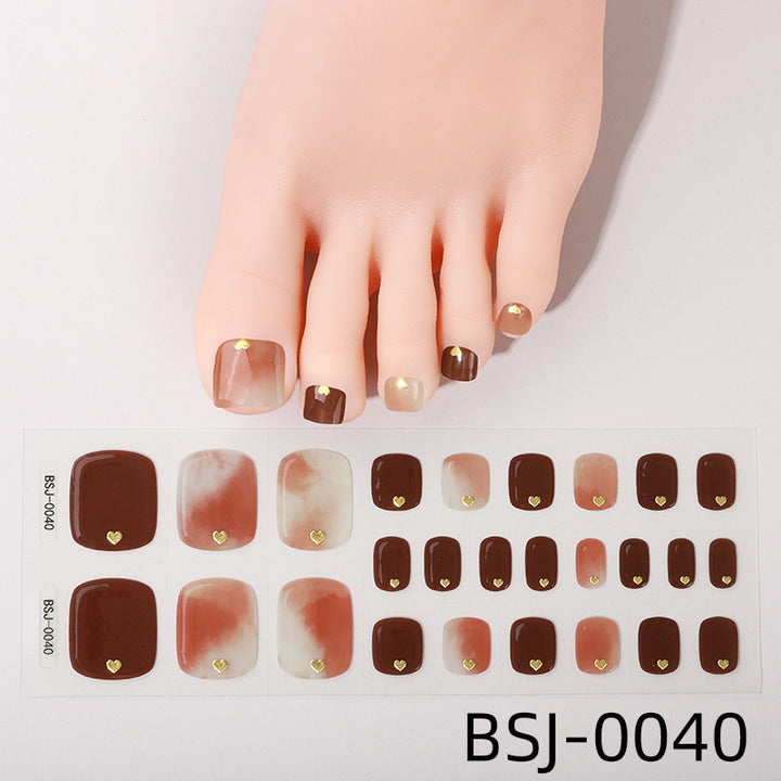 Floral Design Press-On Toenail Wraps