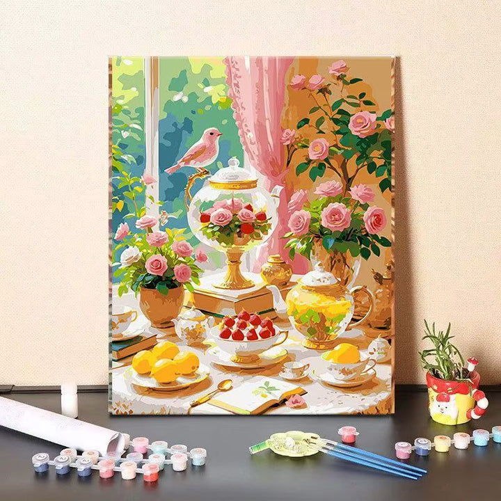 DIY Floral Still Life Paint by Numbers Kit Bowlift