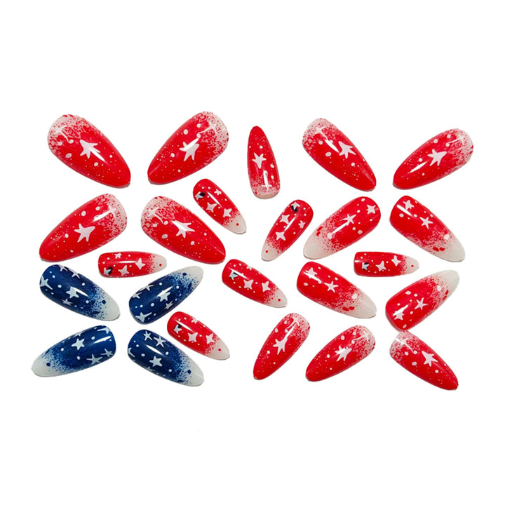 Artificial nails with star motif and gradient Bowlift