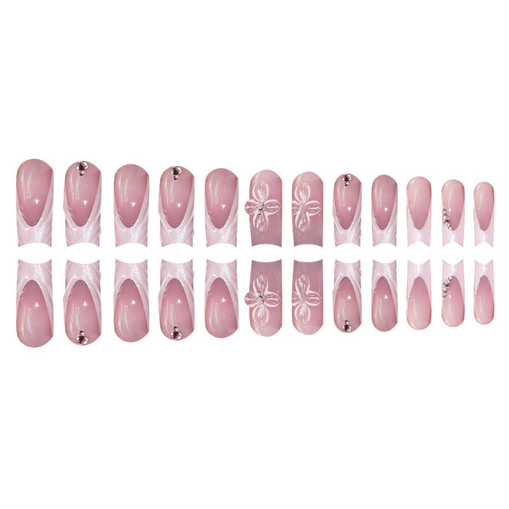 Elegant Floral Press-On Nail Art Bowlift
