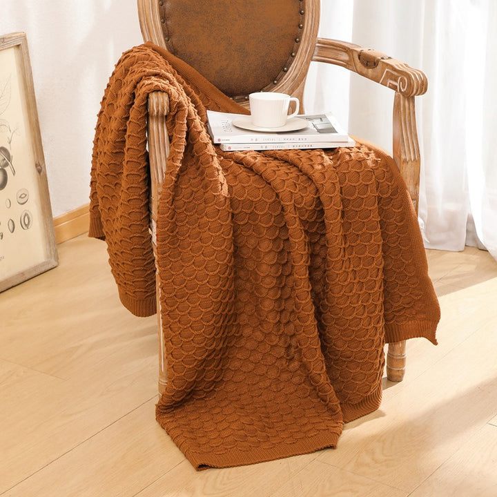 Textured Knit Throw Blanket
