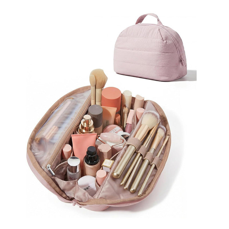 Cosmetic organizer bag with transparent compartments Bowlift