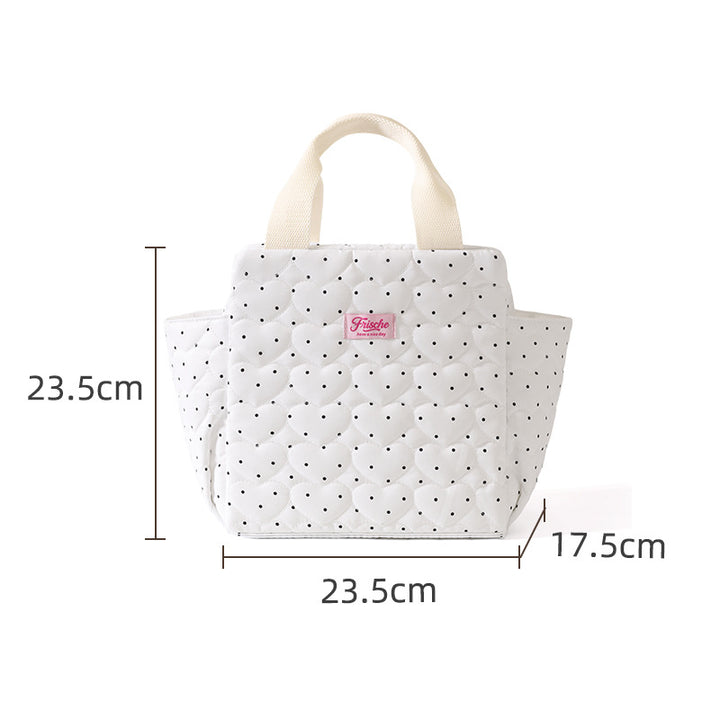 Insulated Heart Print Lunch Tote Bowlift