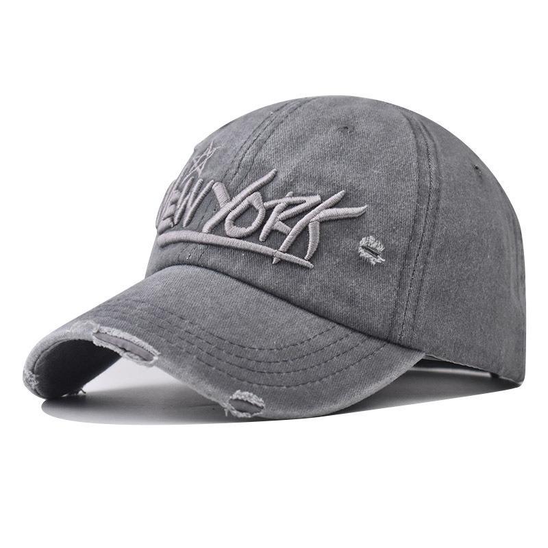 Men's Distressed Casual Embroidered Cap Bowlift