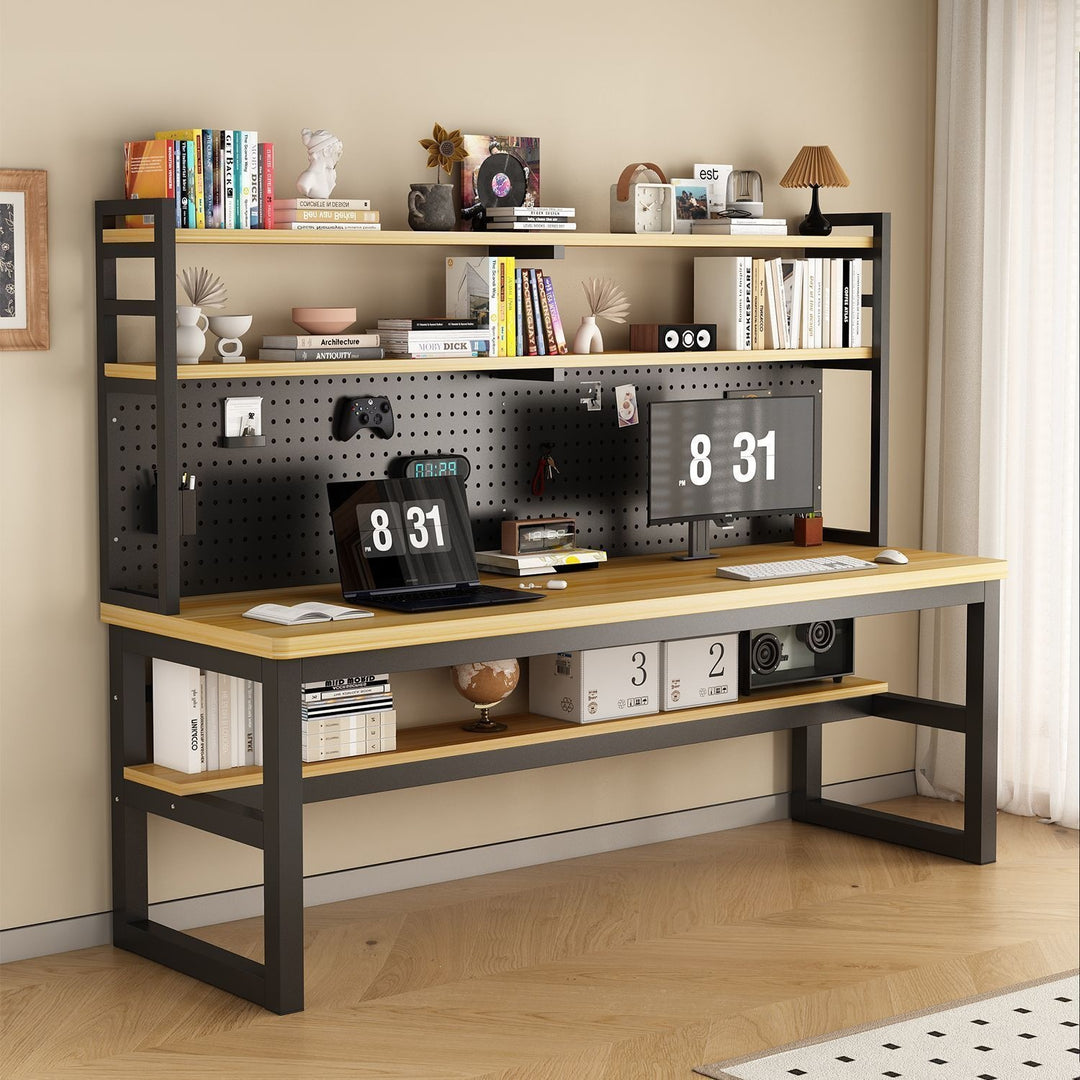 Multifunctional workspace with shelf Bowlift