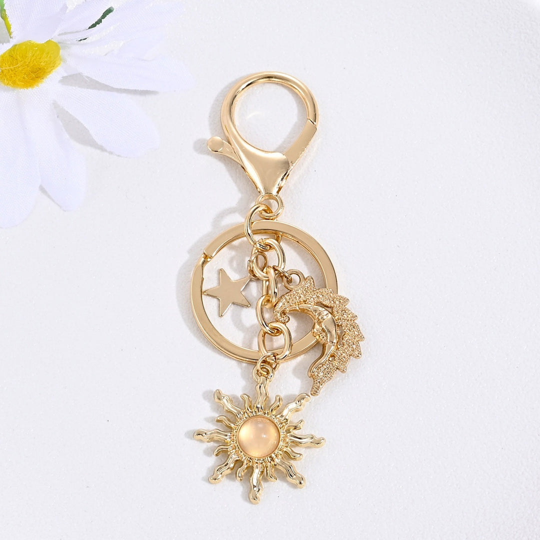 Keychain with Sparkling Sun Motif Bowlift