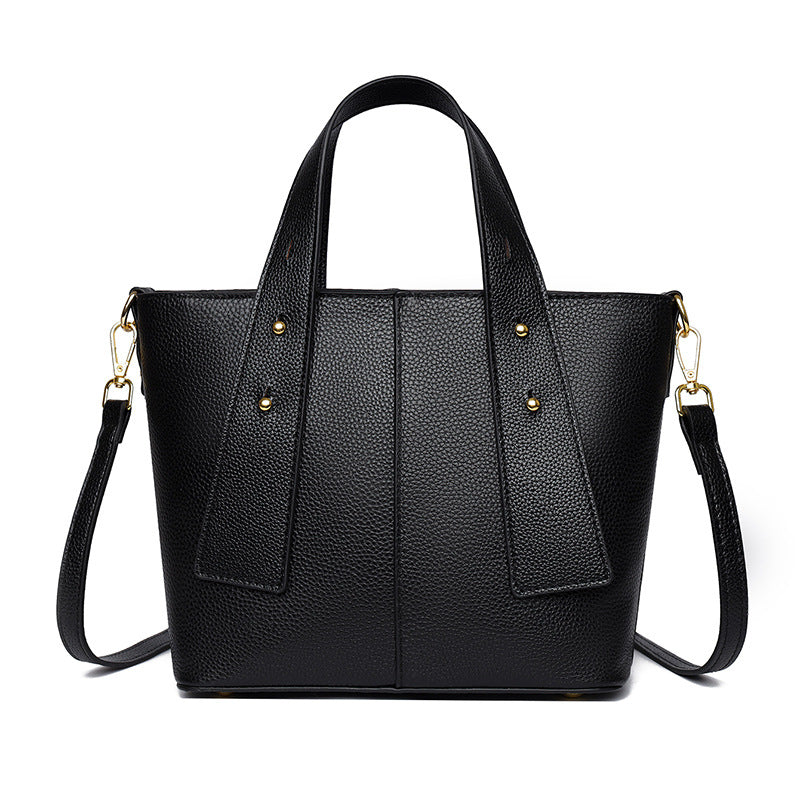 Textured Vegan Leather Multi-Pocket Tote Bowlift
