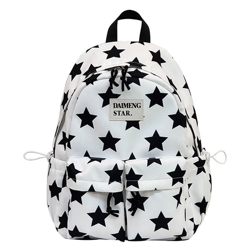 Star-Patterned Casual Backpack Bowlift