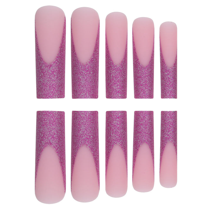 Glamorous Glitter-Accent Stiletto Press-On Nails Bowlift