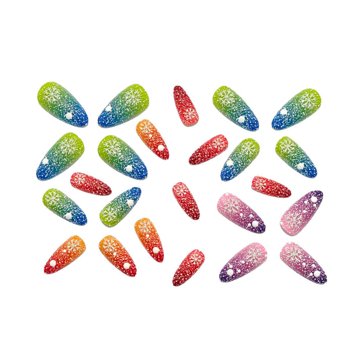 Artificial Nails in Creative Glitter Gradient Design Bowlift