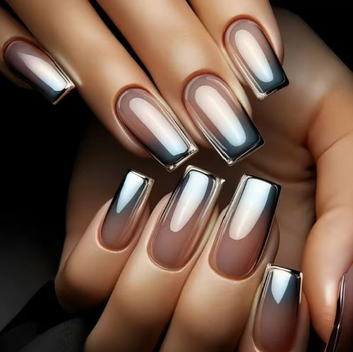 Premium Glossy Ombre Nail Extensions Bowlift