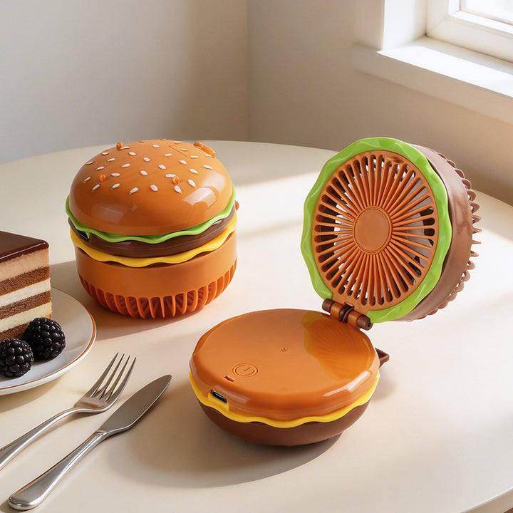 Women creative mini fan in hamburger style Bowlift