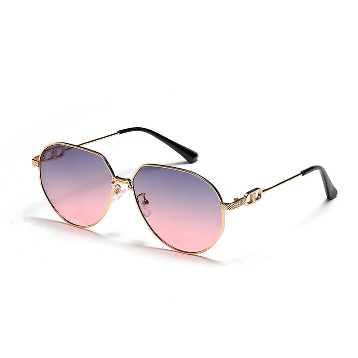 Ladies stylish oval sunglasses with fashionable metal frame Bowlift