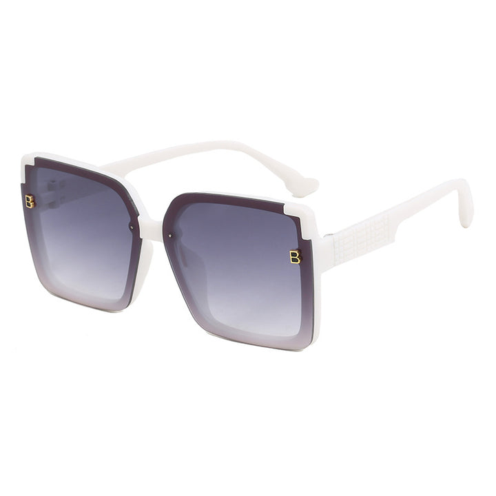 Women's fashionable square sunglasses with textured temple design Bowlift