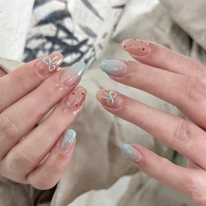 Whimsical Bunny-Themed Press-On Nail Art Set Bowlift