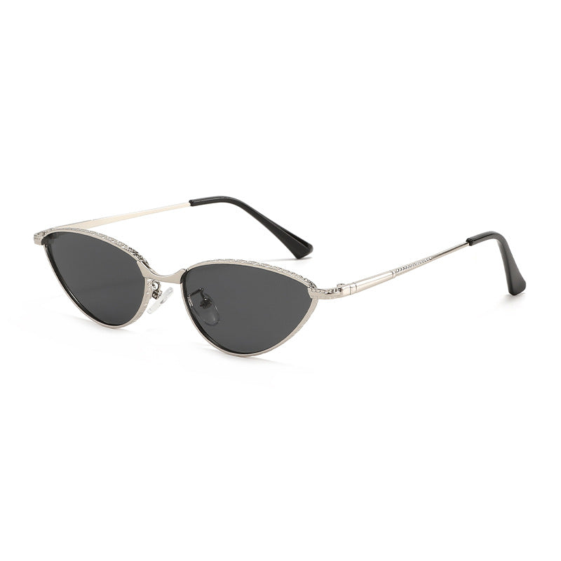 Ladies Cat-Eye Sunglasses with Rhinestone-Embellished Frame and Protective Lenses Bowlift