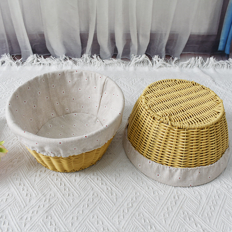 Cozy Fabric-Lined Woven Basket Bowlift
