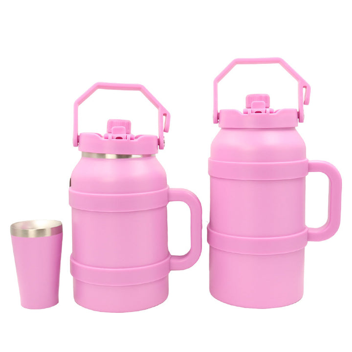 Ladies Insulated Stainless Steel Thermo Bottle with Practical Carry Handle Bowlift