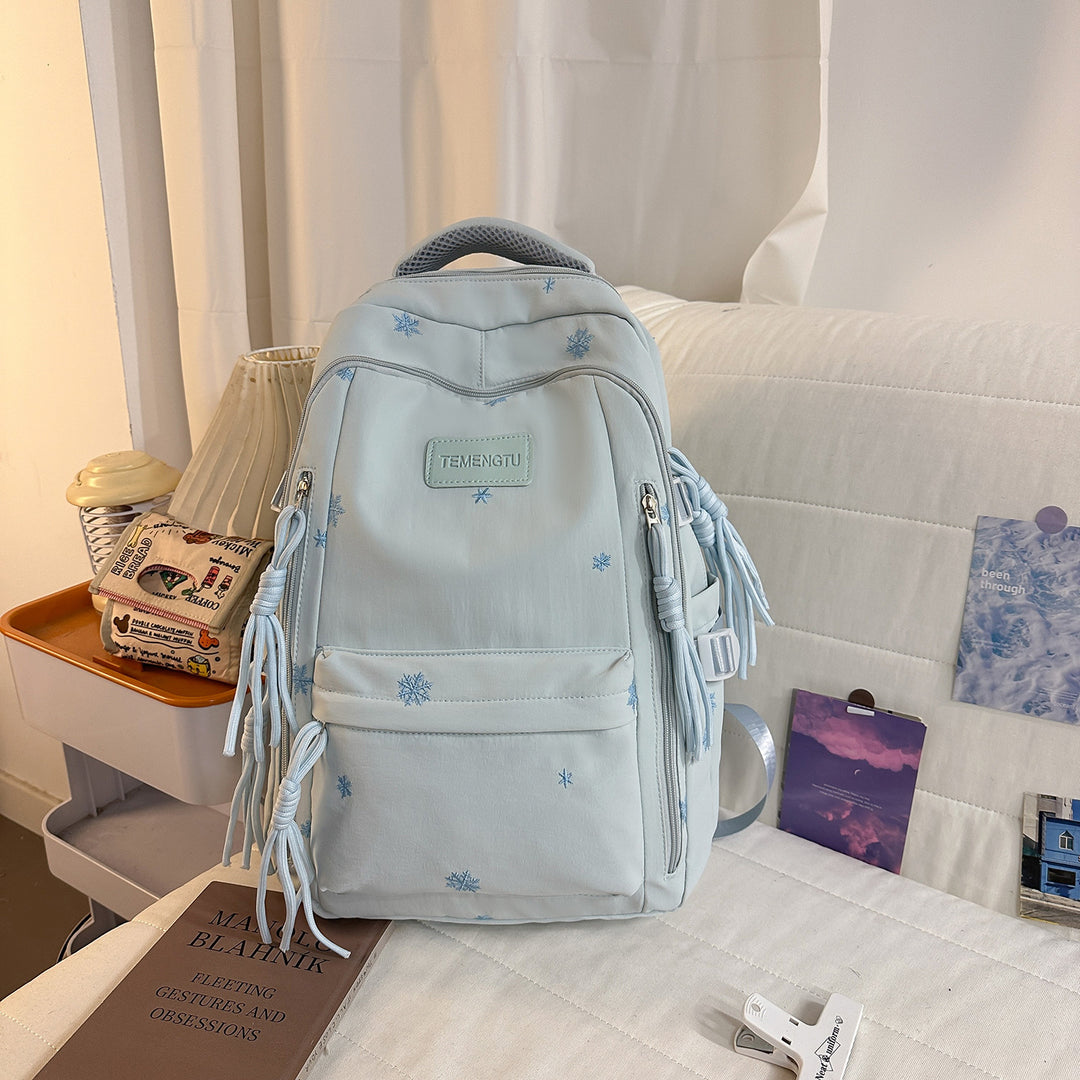 Elegant Floral Embroidered Backpack Bowlift