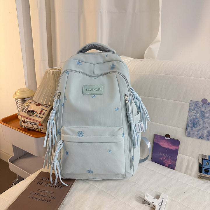Elegant Floral Embroidered Backpack Bowlift