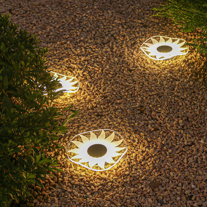 Decorative Solar Acrylic Petal Garden Stake LED Pathway Light Bowlift