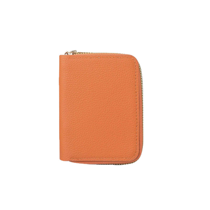 Stylish Textured Leather Zippered Wallet Bowlift