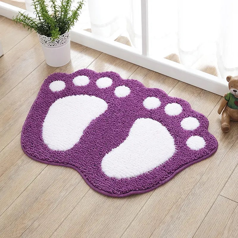 Cute Cartoon Footprint Bath Mat Bowlift