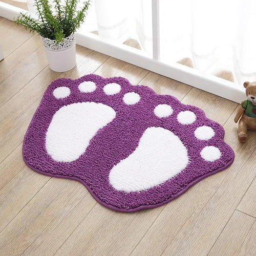 Cute Cartoon Footprint Bath Mat Bowlift