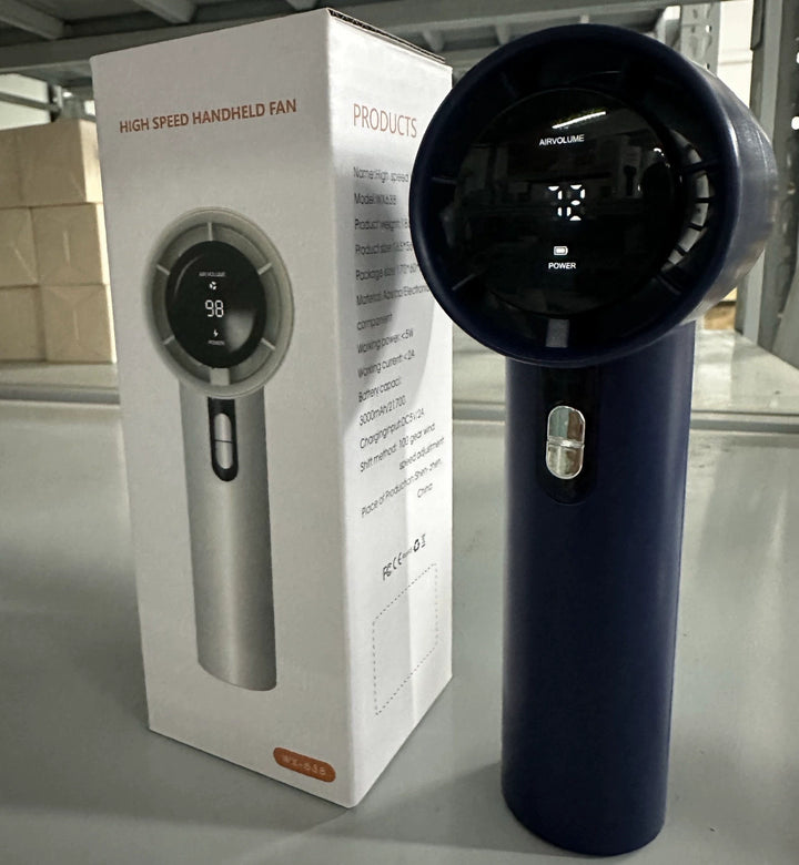 Women's Portable Handheld Fan with Smart LED Display Bowlift