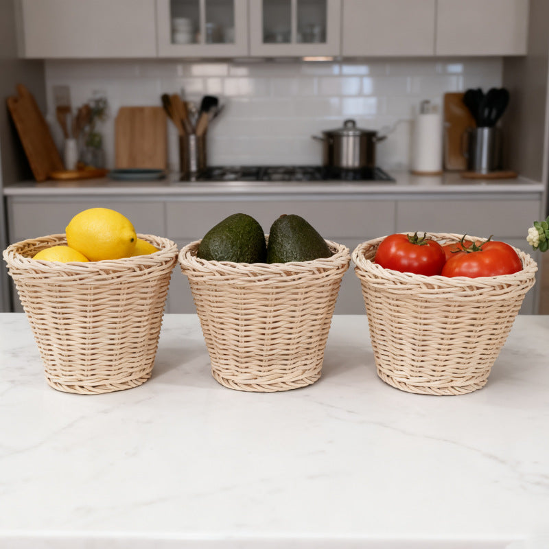 Decorative Natural Woven Fruit Storage Baskets Bowlift