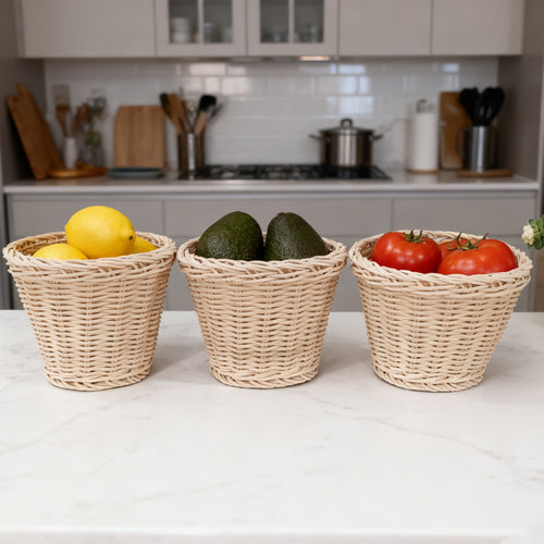 Decorative Natural Woven Fruit Storage Baskets Bowlift