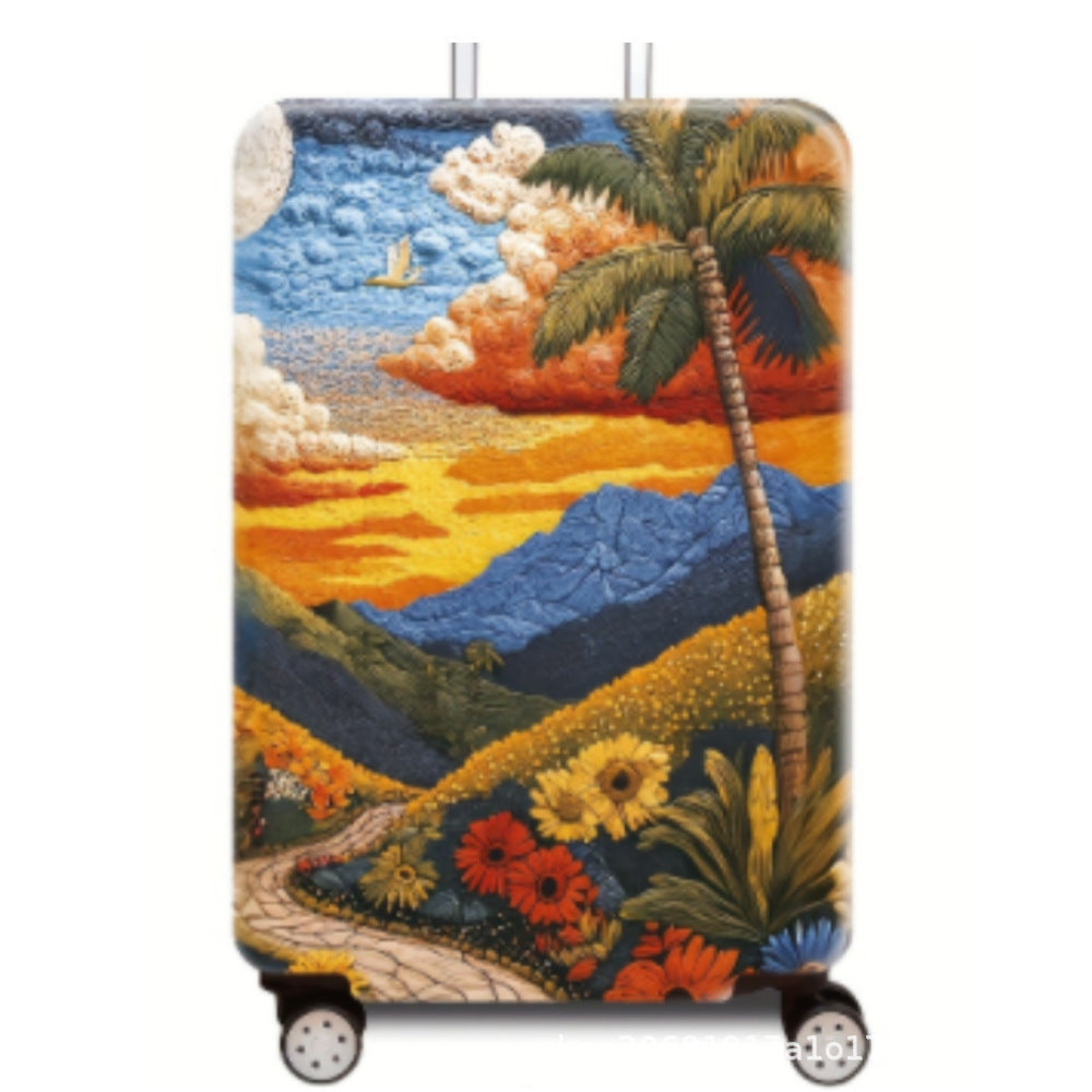 Women's hard shell suitcase with stylish landscape design Bowlift