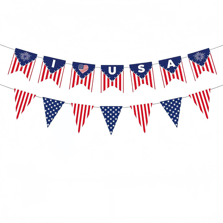Unisex nan patriotic disposable party tableware and decoration kit with printed flag paper plates matching table covers napkins and pennant bunting Bowlift