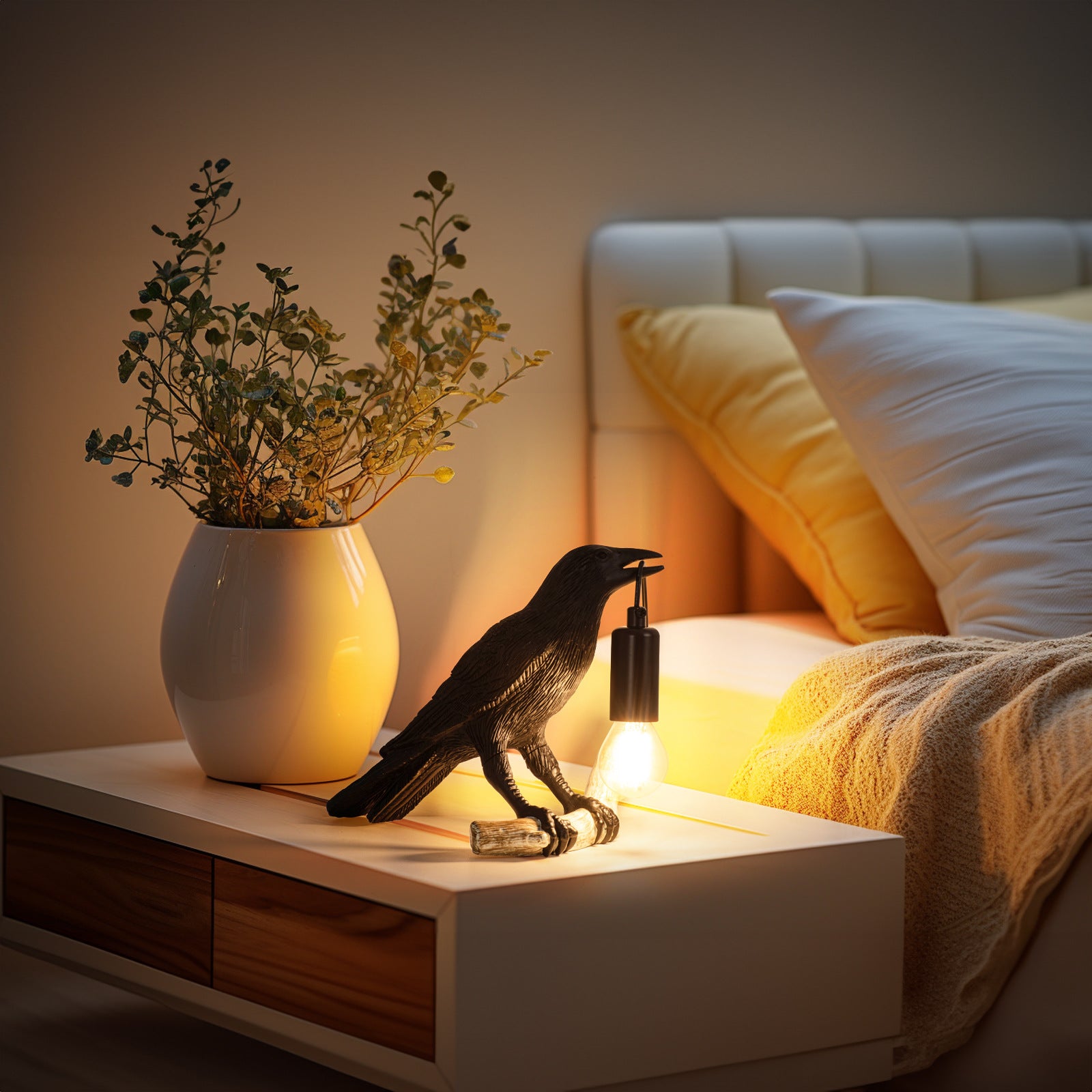 Creative Bird Table Lamp Bedside Night Light Living Room Bedroom Ambience Mini Lamp